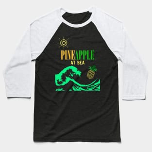 pineapple at sea full great wave tshirt Baseball T-Shirt